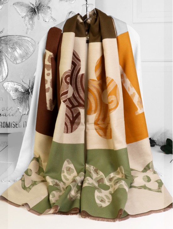 Reversible Cashmere Feeling Designer Print Premium Scarf